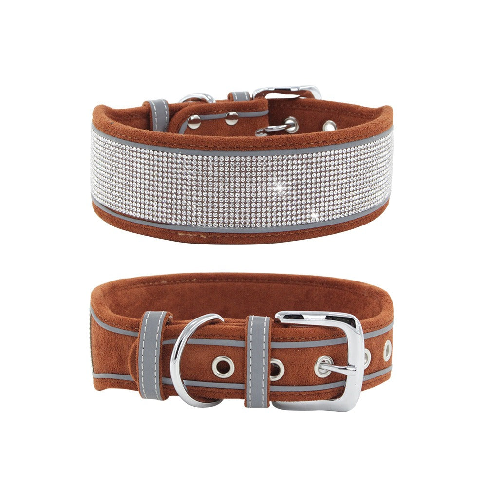 Dog Collar With or Without Shiny Rhinestones