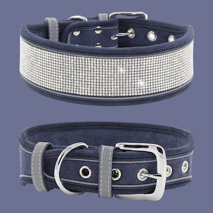 Dog Collar With or Without Shiny Rhinestones