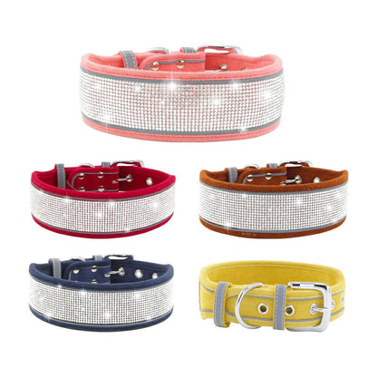 Dog Collar With or Without Shiny Rhinestones