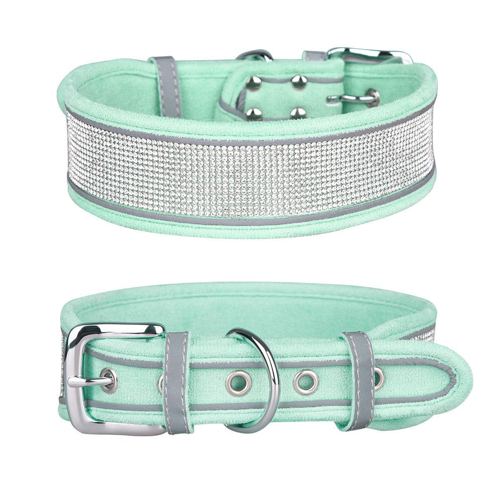 Dog Collar With or Without Shiny Rhinestones