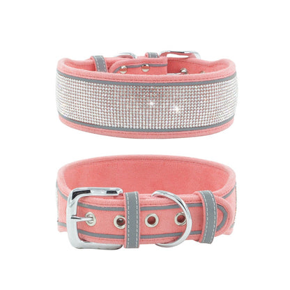 Dog Collar With or Without Shiny Rhinestones