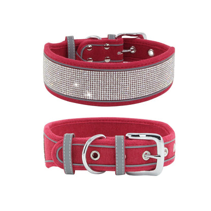 Dog Collar With or Without Shiny Rhinestones