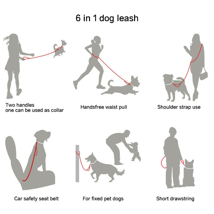 6 In 1 Hands-Free Reflective Dog Leash