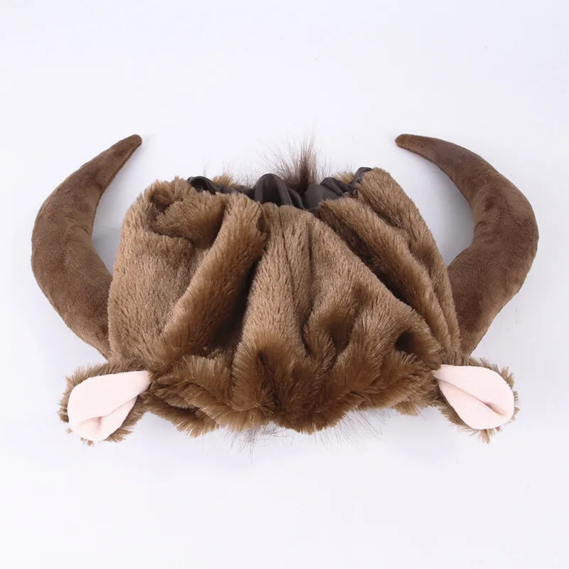 Funny And Cute Pet Dog Costume Bull Mane Wig Hat