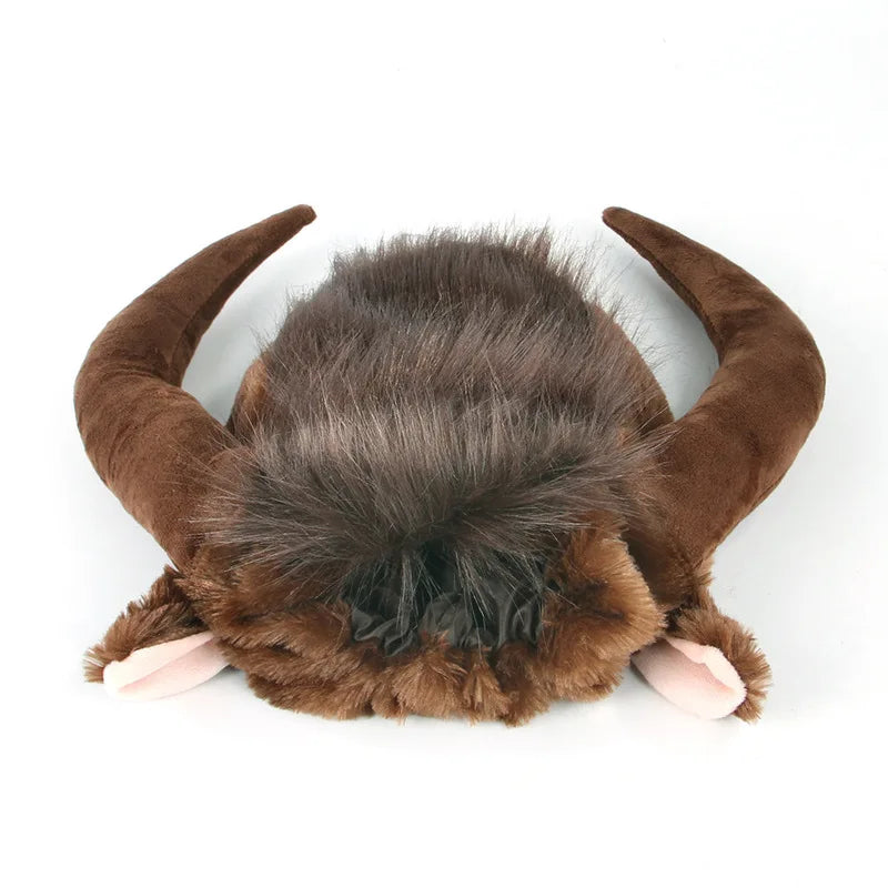 Funny And Cute Pet Dog Costume Bull Mane Wig Hat